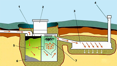 устройство работы септика Танк