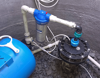 забор воды насосом